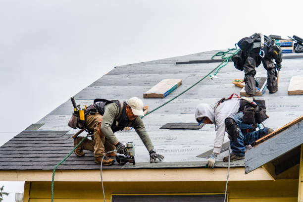 Professional Gutter Installation technician working in Youngsville, NY